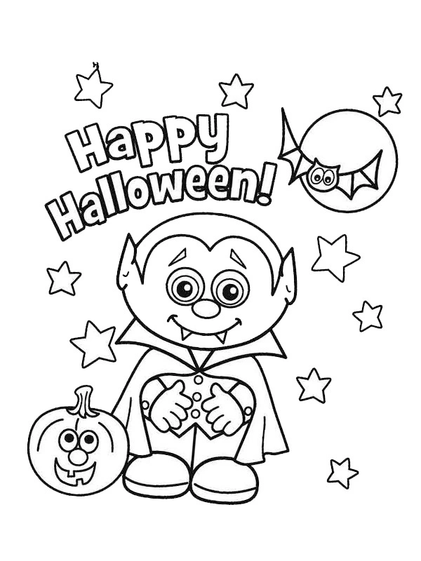 Kolorowanka wampir wita w Halloween